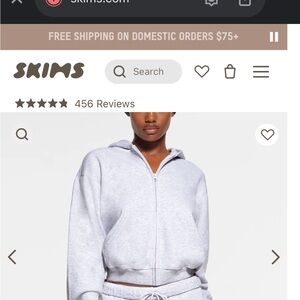 Skims gray zip up hoodie